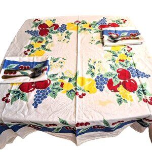 Vintage Style Reproduction by Crate & Barrel Tablecloth Napkins 47" Square Nice